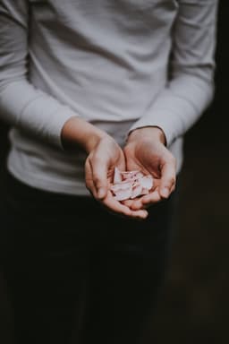 hands with flower pedals